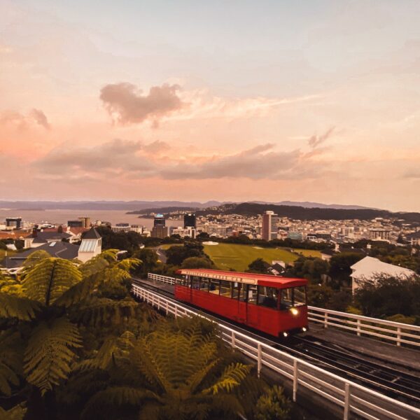 Cable car in the evening, Wellington, New Zealand